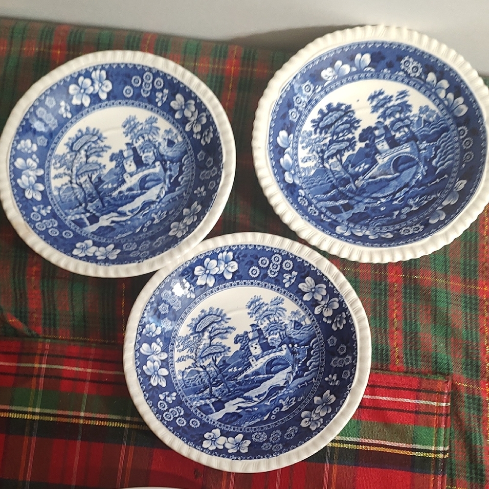 Set 3 Copeland Spode England Tower Design Saucers